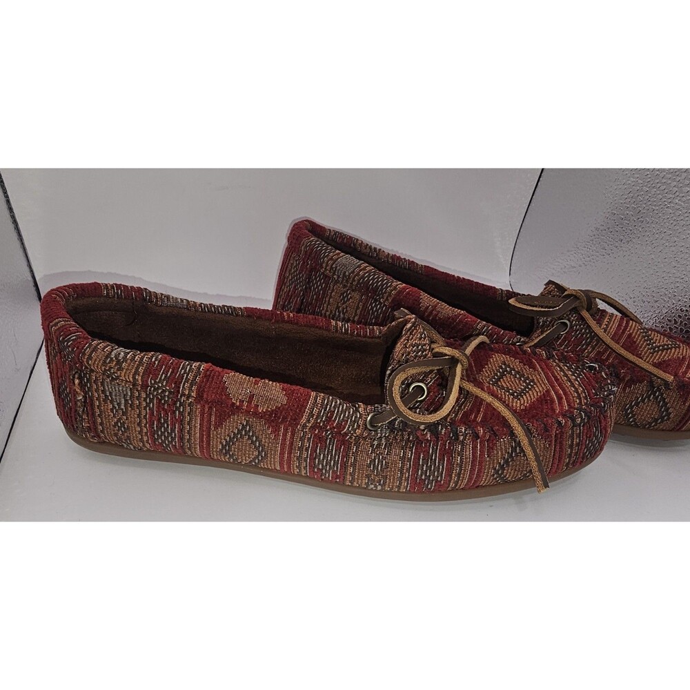 Minnetonka Baja Aztec Tapestry Moccasin Loafer Southwest Women's Size 9.5